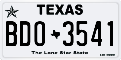 TX license plate BDO3541