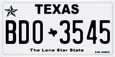 TX license plate BDO3545