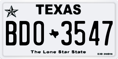 TX license plate BDO3547