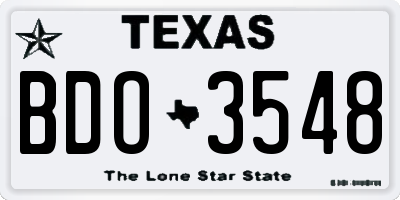TX license plate BDO3548