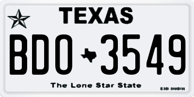 TX license plate BDO3549