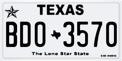TX license plate BDO3570