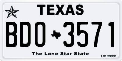 TX license plate BDO3571