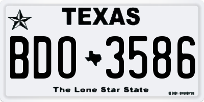 TX license plate BDO3586
