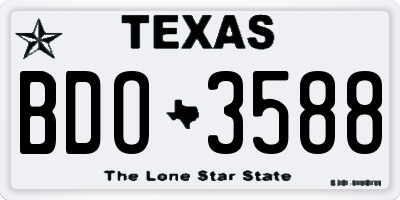 TX license plate BDO3588