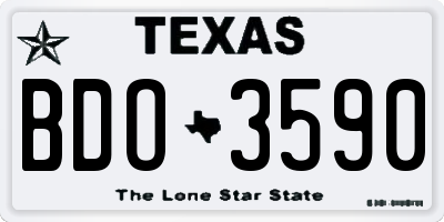 TX license plate BDO3590