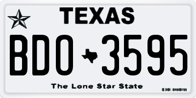 TX license plate BDO3595