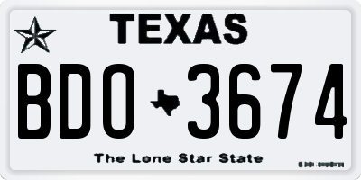 TX license plate BDO3674