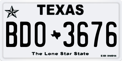 TX license plate BDO3676