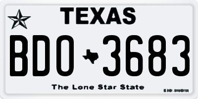 TX license plate BDO3683