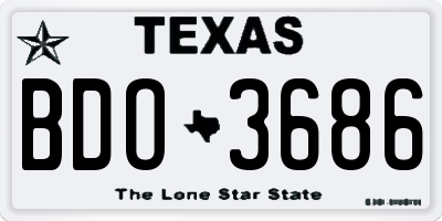 TX license plate BDO3686