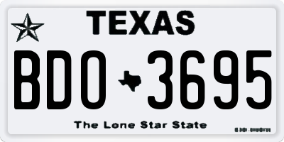 TX license plate BDO3695