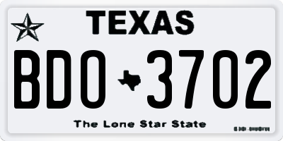TX license plate BDO3702