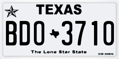 TX license plate BDO3710