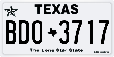 TX license plate BDO3717