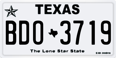 TX license plate BDO3719
