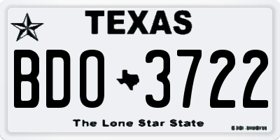 TX license plate BDO3722