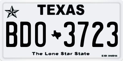 TX license plate BDO3723