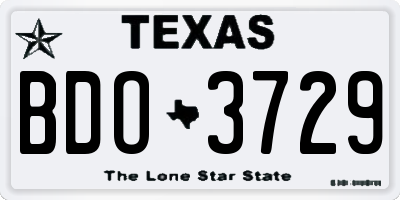 TX license plate BDO3729