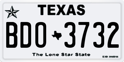 TX license plate BDO3732