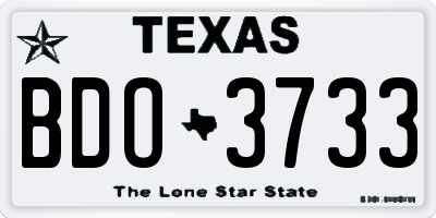 TX license plate BDO3733