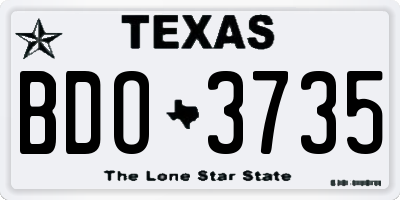 TX license plate BDO3735