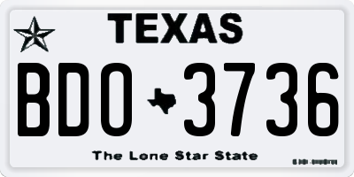 TX license plate BDO3736