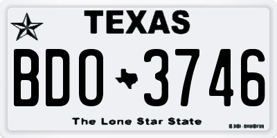 TX license plate BDO3746