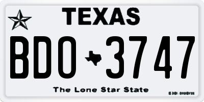 TX license plate BDO3747