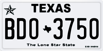 TX license plate BDO3750