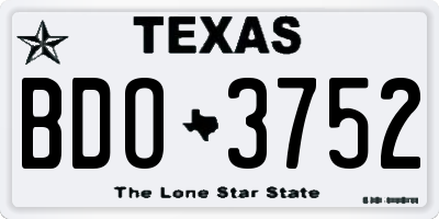 TX license plate BDO3752