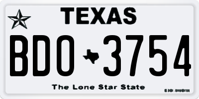 TX license plate BDO3754