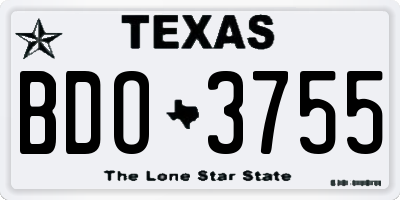 TX license plate BDO3755