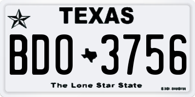 TX license plate BDO3756