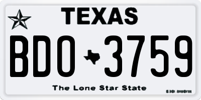 TX license plate BDO3759