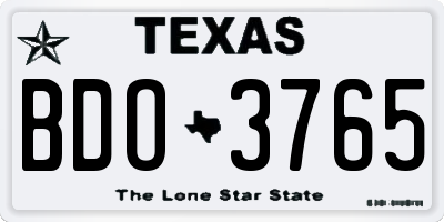 TX license plate BDO3765