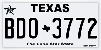 TX license plate BDO3772