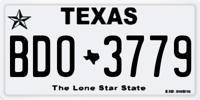 TX license plate BDO3779