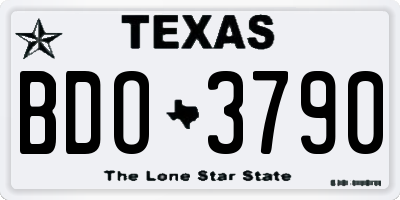 TX license plate BDO3790