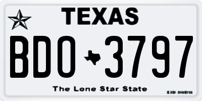 TX license plate BDO3797