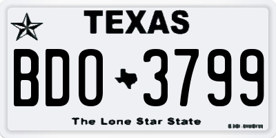 TX license plate BDO3799