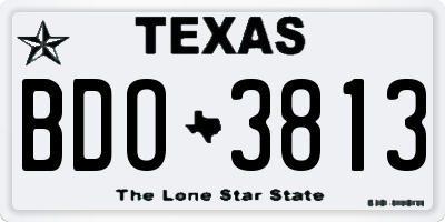 TX license plate BDO3813