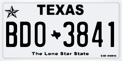 TX license plate BDO3841