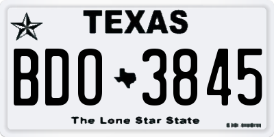 TX license plate BDO3845