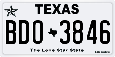 TX license plate BDO3846