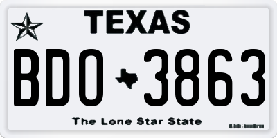 TX license plate BDO3863
