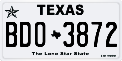 TX license plate BDO3872