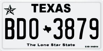 TX license plate BDO3879