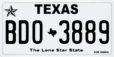 TX license plate BDO3889
