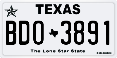 TX license plate BDO3891